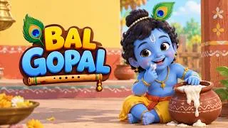 Thumbnail: Bal Gopal Ki Makhan Masti | बाल गोपाल की माखन मस्ती | New Hindi Rhymes | Little Krishna