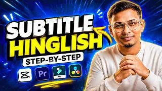 Thumbnail: Generate Auto Hinglish Subtitles For Free | Premiere pro , Capcut , Davinci resolve