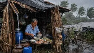 Thumbnail: Super Heavy Rain Hits His Tiny Hut: 60-Year-Old Man Faces the Storm Alone