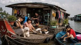 Thumbnail: Growing Up on a Tiny Boat: Unique Way 3 River Kids Help Their Mum