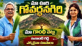 Thumbnail: శ్రీకృష్ణుడు సృష్టించిన గడ్డి | మా ఊరి గోవర్ధనగిరి , గాంధీ చెట్టు | Village Vlog | Vijayas Harivillu
