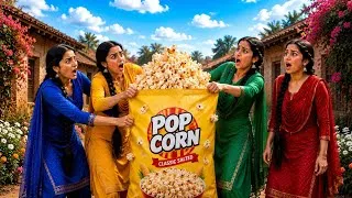 Thumbnail: 🌽 Giant Corn Was STOLEN at Night... 4 Sisters Make BIGGEST Cheese Popcorn! 🍿🧀