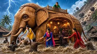 Thumbnail: 🤯 4 Sisters Built a Giant Elephant House to Save Their Village From a Massive Cyclone! 🌪️