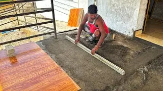 Thumbnail: 2×2ft Mat Flooring Construction |Techniques of Floor Tile fitting with Cement|Floor tile design 