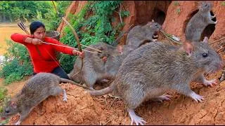 Thumbnail: Women Hunting Mouse and Duck at river - Cooking Mouse and Duck for dog  Eating delicious 4K
