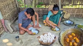 Thumbnail: Village Style EGG MASALA Curry Recipe Cooking And Eating By Mother and Son 