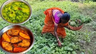 Thumbnail: our mother collect SHAK VAJI from field and cooking fish curry &shak dal curry. 