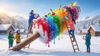 Thumbnail: 🧊 Village Girls Make 50-foot Ice Gola In Snow 😍❄️ Winter Joy ❤️ | #icegola #village 