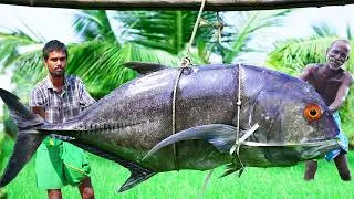 Thumbnail: MONSTER BLACK TREVALLY FISH COOKED UNDERGROUND | Primitive Techniques | Village Grandpa Show