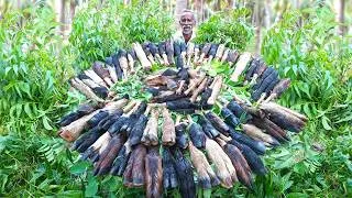 Thumbnail: GOAT LEG SOUP with NEEM LEAF | வேம்பில் சுட்ட ஆட்டுக்கால் | Grandpa Making Village Medicine
