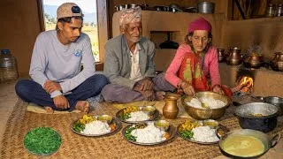 Thumbnail: Authentic Nepali Village Food | Grandma's Firewood Cooking & Family Meal " Nepali Village Life