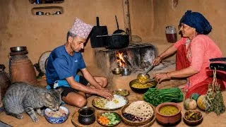 Thumbnail: Authentic Nepali Village Cooking | Mom Cooking Rice, Dal & Curry for the Family | Rural Nepal