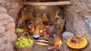 Thumbnail: Traditional village Cooking: Amazing Fish With Mushroom Sauce & Apple Cake🍏