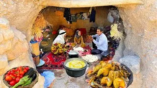 Thumbnail: Iran Daily Village Life: Baking Lavash Bread, Stone Chicken & Rice🍚 | Traditional Cooking