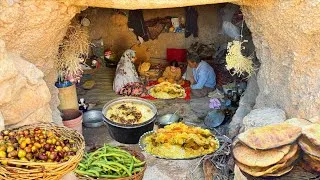 Thumbnail: Rural Life In IRAN: Cooking Amazing Chicken-Beans Pilaf, Fresh Bread & Harvesting Organic Figs
