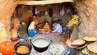 Thumbnail: Villager Breakfast: Baking Fresh Bread, Milk Rice & Cheese For Breakfast-IRAN