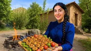 Thumbnail: Village Chicken Kebab Roll with Saffron & Lamb Fat | Rustic Fire ASMR