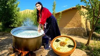 Thumbnail: Village Cooking : Authentic Persian Ash Dough with Chickpeas Over Fire!