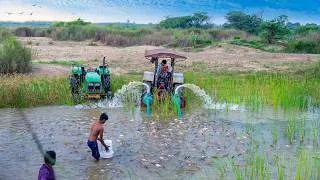 Thumbnail: Fishing Video | We Emptied a Huge River Pond with Tractor Water Pump & Cooked Fresh Fish Curry!