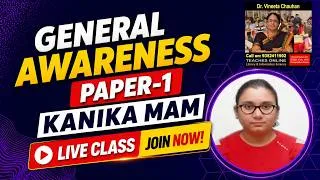 Thumbnail: NVS#KVS#TGT#FIRST PAPER General Awarness Class 1 | KVS LIBRARIAN | DR. VINEETA CHAUHAN | LIS CLASSES