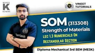 Thumbnail: SOM (313308) Lec 1.3 Numericals On Rectangular Section | K Scheme | Vineet Sir | Vineet Tutorials