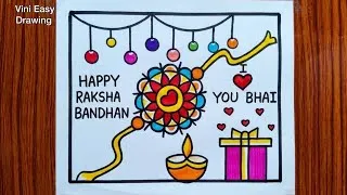 Thumbnail: How to Draw Rakhi Festival Drawing | Happy Raksha Bandhan Card Making