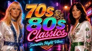 Thumbnail: 70s & 80s Classics 🎞️ ABBA, Bee Gees, Rod Stewart, Donna Summer, Tina Turner 🌌 Summer Night Vibes