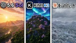 Thumbnail: ChatGPT 5.6 vs Kimi K3 vs Claude Fable 5 Make Minecraft Shaders From Scratch