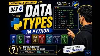 Thumbnail: Python Data Types Explained | Day 4 Python Course + Interview Question