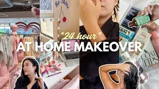 Thumbnail: 24 HOUR GLOW UP WITH ME | heatless curls, makeup, skincare, hair oiling + more!