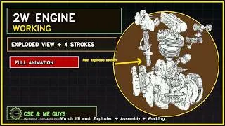Thumbnail: 2W Engine Working Animation | 4 Stroke Motorcycle Engine Exploded View, Assembly & Parts Explained