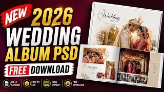 Thumbnail: New 2026 Wedding Album Design PSD Free Download | 12x36 Album PSD | PHOTOSHOP