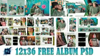 Thumbnail: 12x36 FREE WEDDING ALBUM DESIGN PSD 2026 | WEDDING ALBUM PSD VOL 12 | PHOTOSHOP