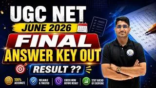 Thumbnail: UGC NET JUNE 2026 FINAL ANSWER KEY OUT I How to Check UGC Net Answer Key