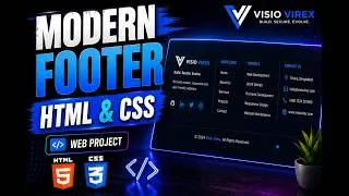 Thumbnail: Build a Modern Footer Using HTML & CSS | Beginner Web Development Project