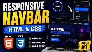 Thumbnail: Build a Responsive Navbar with HTML & CSS | Game Selling Website #1 | Visio Virex