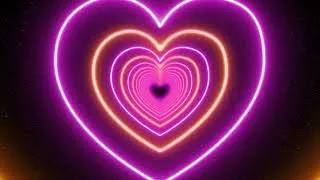Thumbnail: Pink and Orange heart tunnel loop background  💜💛TV wallpaper 1 HOUR neon background 4K