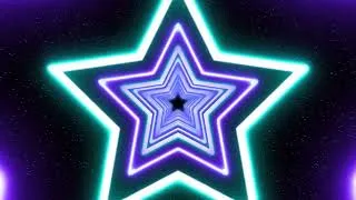Thumbnail: 4K Neon Tunnel Background | Teal & Purple Shining Stars, Abstract Particles