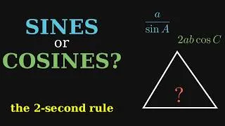 Thumbnail: Law of Sines vs Law of Cosines — When to Use Which? (The 2-Second Rule)