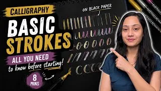 Thumbnail: Brush Calligraphy Basic Strokes on Black Paper | Everything You Need Before You Start