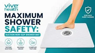 Thumbnail: Maximum Safety: The Ultra-Grip Non-Slip Suction Shower Mat by Vive Health