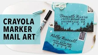 Thumbnail: December Envelope Art - Crayola Calligraphy Mail Art