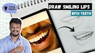 Thumbnail: How to draw smiling lips with teeth