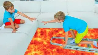 Thumbnail: The Floor is Lava with Vlad and Niki - funny stories for children