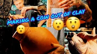 Thumbnail: Работа с глиной на гончарном круге 😮Делаем огромную корову 👍 making a cow out of clay