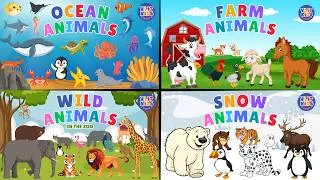Thumbnail: Learn Animal Names for Kids | Ocean, Farm, Wild & Snow