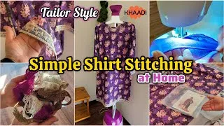 Thumbnail: How I Cut & Stitch Simple Shirt at Home👗Tailor Style Cutting and Stitching🧵Khaadi 2 Piece