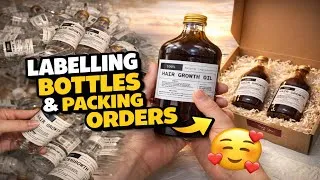 Thumbnail: Aesthetic ASMR Bottle Labeling & Packing | Natural Hair Oil Small Business Vlog #asmr #smallbusiness