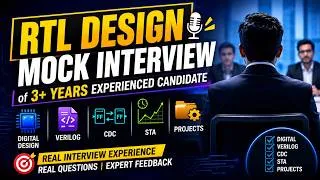 Thumbnail: RTL Design Mock Interview of 3+ Years Experienced Candidate | Digital, Verilog, CDC, STA, Projects