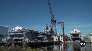 Thumbnail: China outpacing US in Navy, commercial ship production | VOA News
